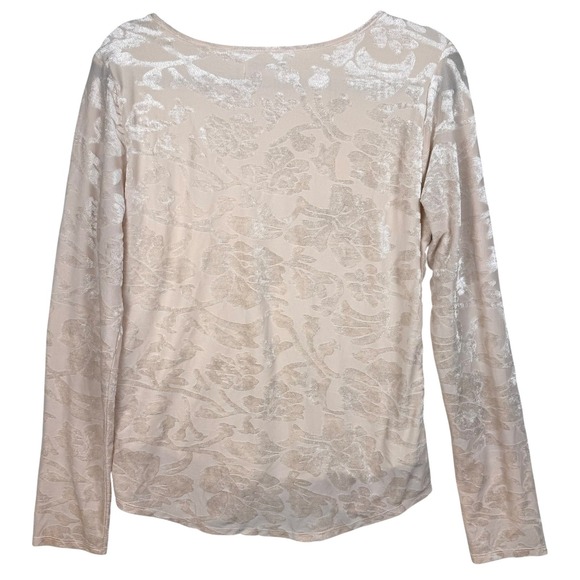 Sundance Top Blouse Womens Medium Floral Burnout Velvet Ivory Lined Whimsigoth - Picture 3 of 12